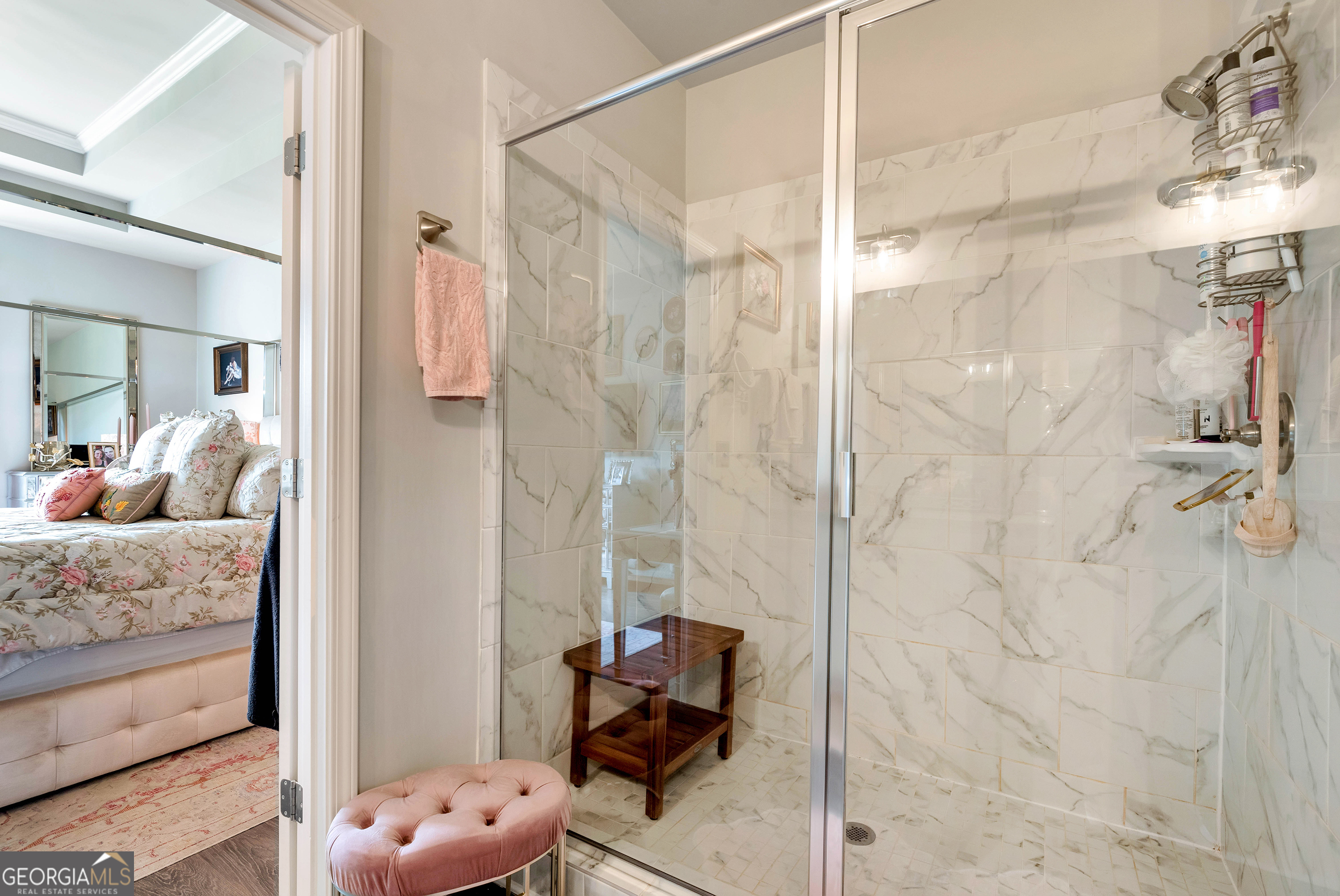 425 Crystal Way Cornelia, GA 30531 - Photo 13 of 46 a en suite bathroom with a granite countertop shower