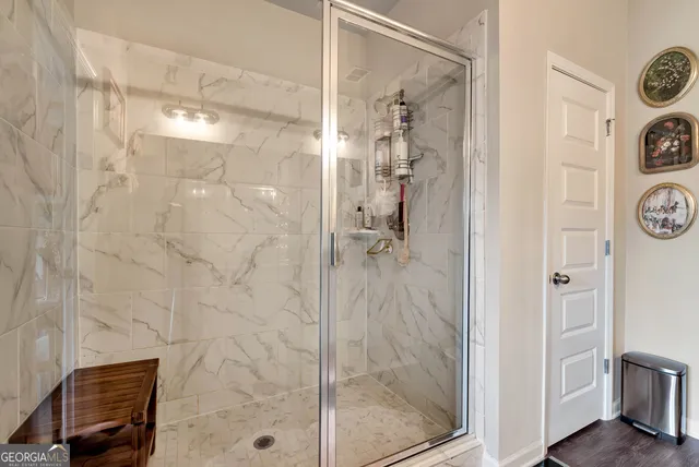 a bathroom with a shower