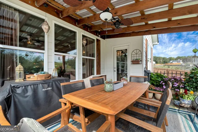 a outdoor space with furniture