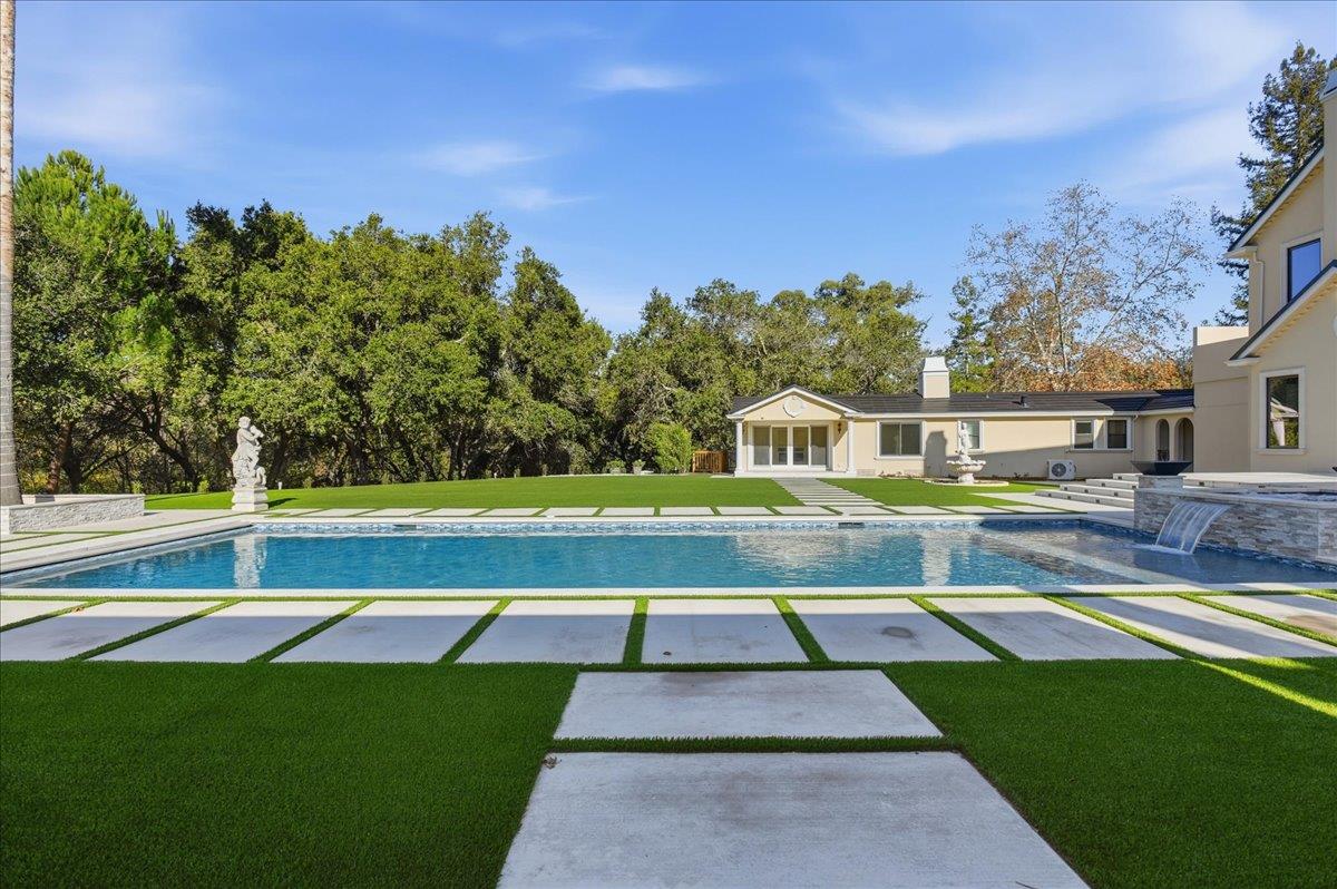 18911 Decatur Road Los Gatos, CA 95030 - Photo 116 of 143 a view of yard with swimming pool and trees in the background