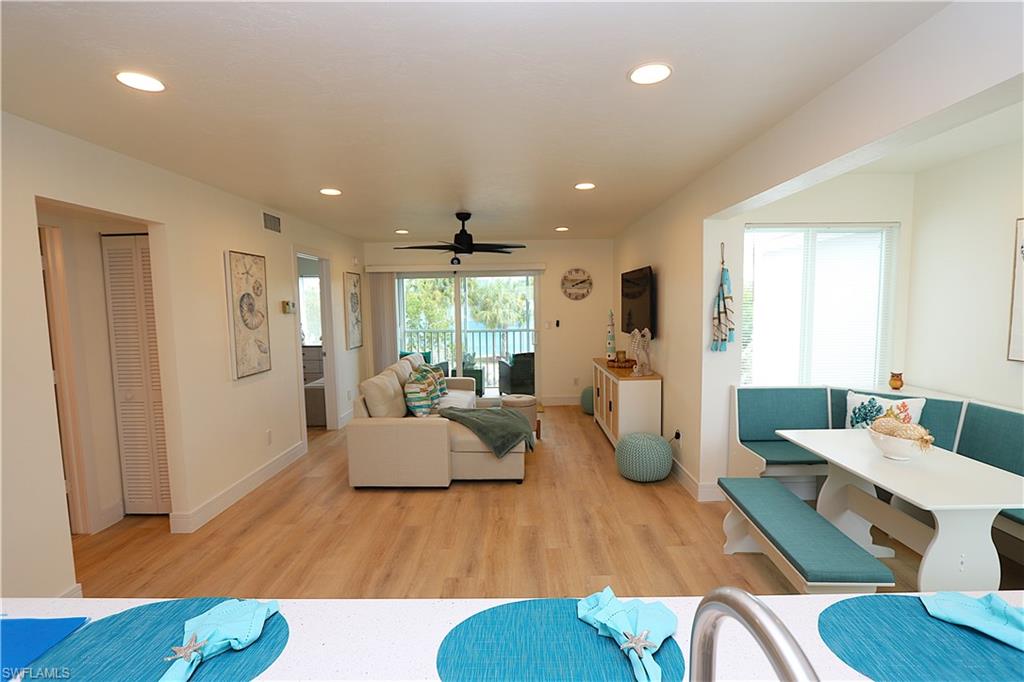 2235 San Marco Road, Unit 5204 Marco Island, FL 34145 - Photo 14 of 42 Living room featuring light wood finished floors, recessed lighting, and a ceiling fan