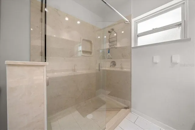 a bathroom with a shower