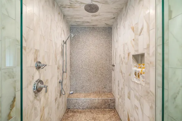 a bathroom with a shower