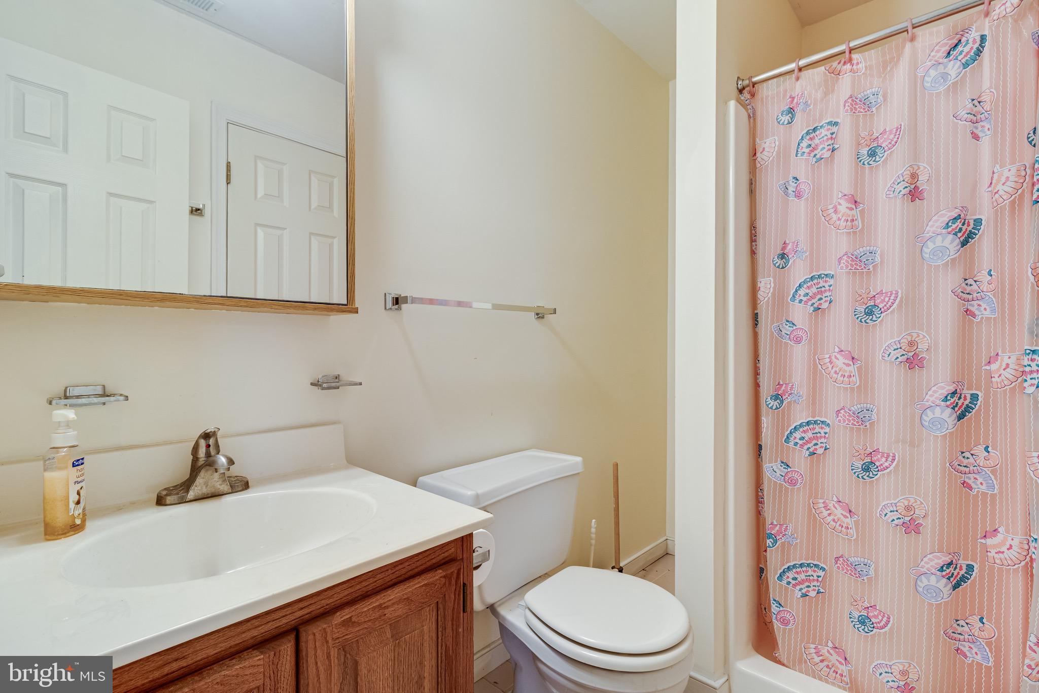 899 North Glebe Road Montross, VA 22520 - Photo 18 of 57 a bathroom with a sink a toilet and shower curtain