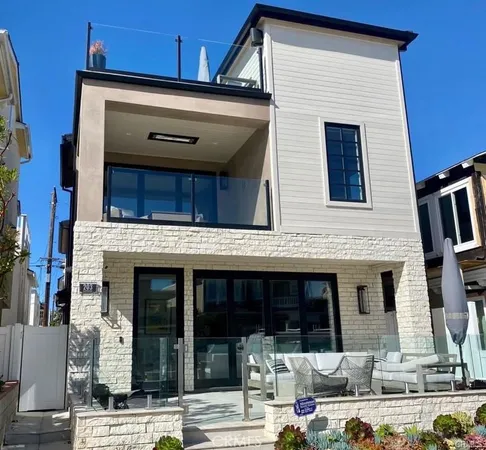 a front view of a building with street view