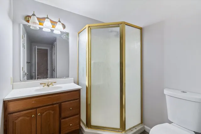a view of a balcony with wooden floor