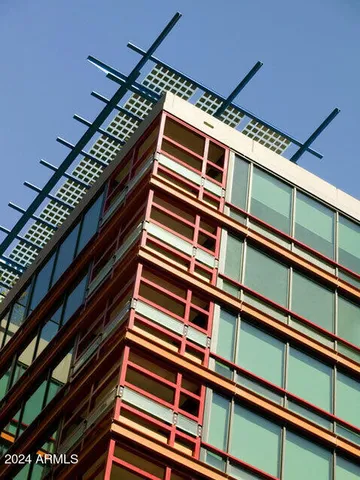 a view of building from a balcony