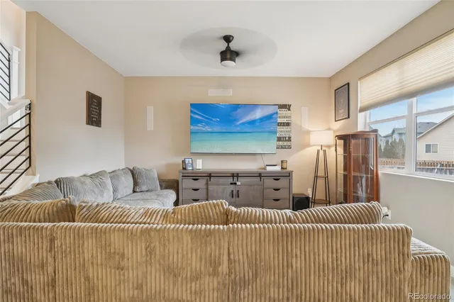 a living room with furniture