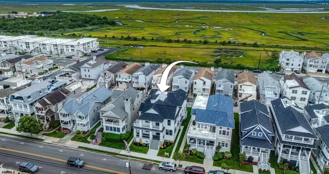 a view of a city with an ocean view
