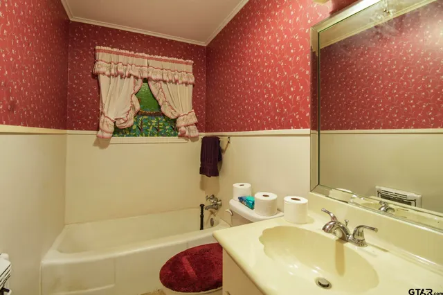 a bathroom with a sink and a bathtub