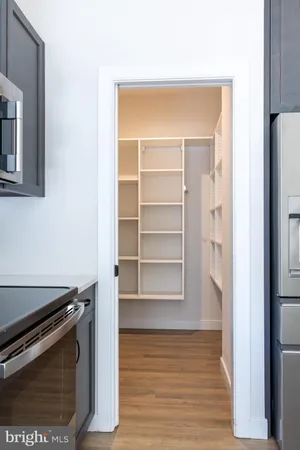 a view of a room with empty racks