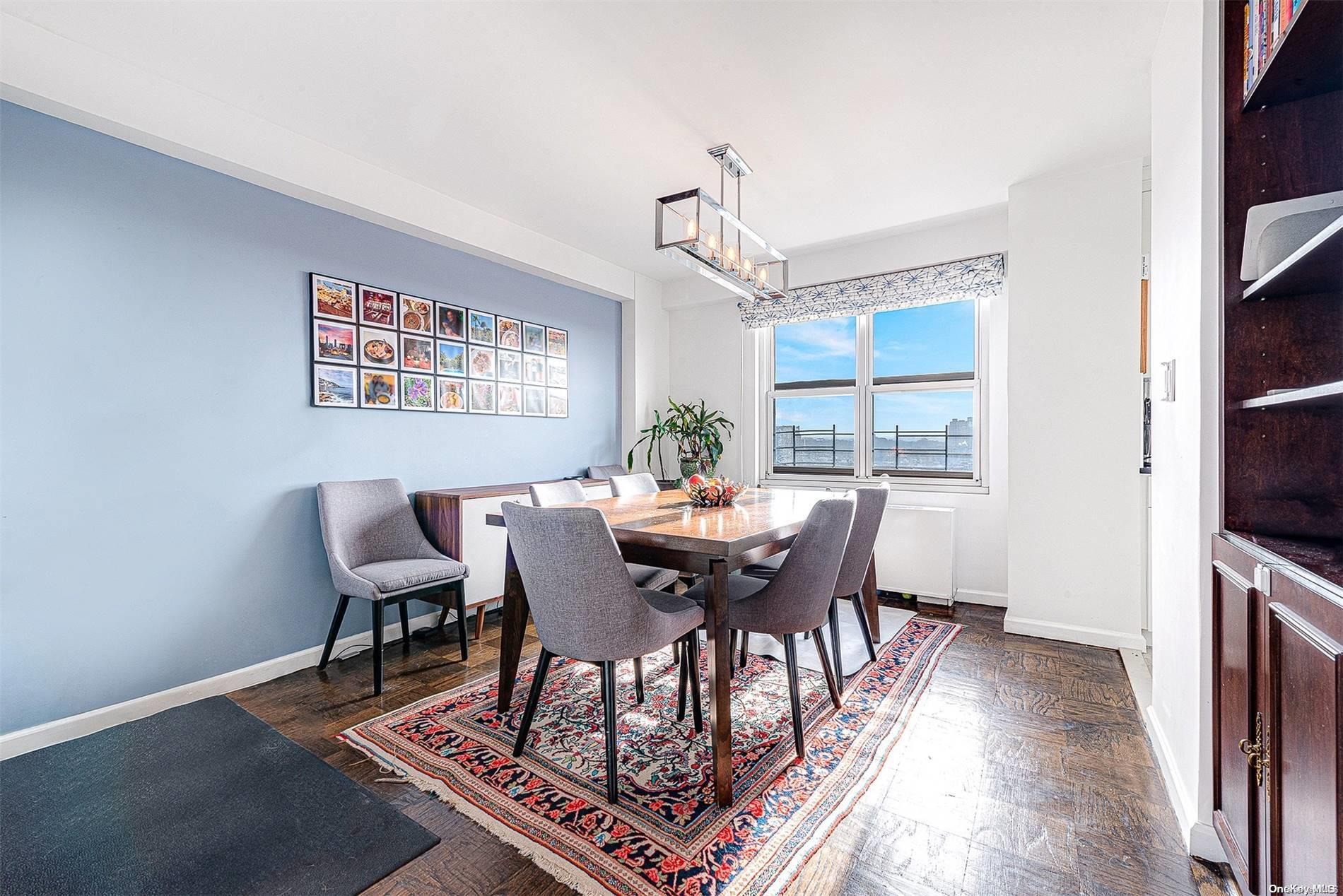 110-11 Queens Boulevard, Unit 20K Queens, NY 11375 - Photo 15 of 35 a view of a dining room with furniture window and wooden floor