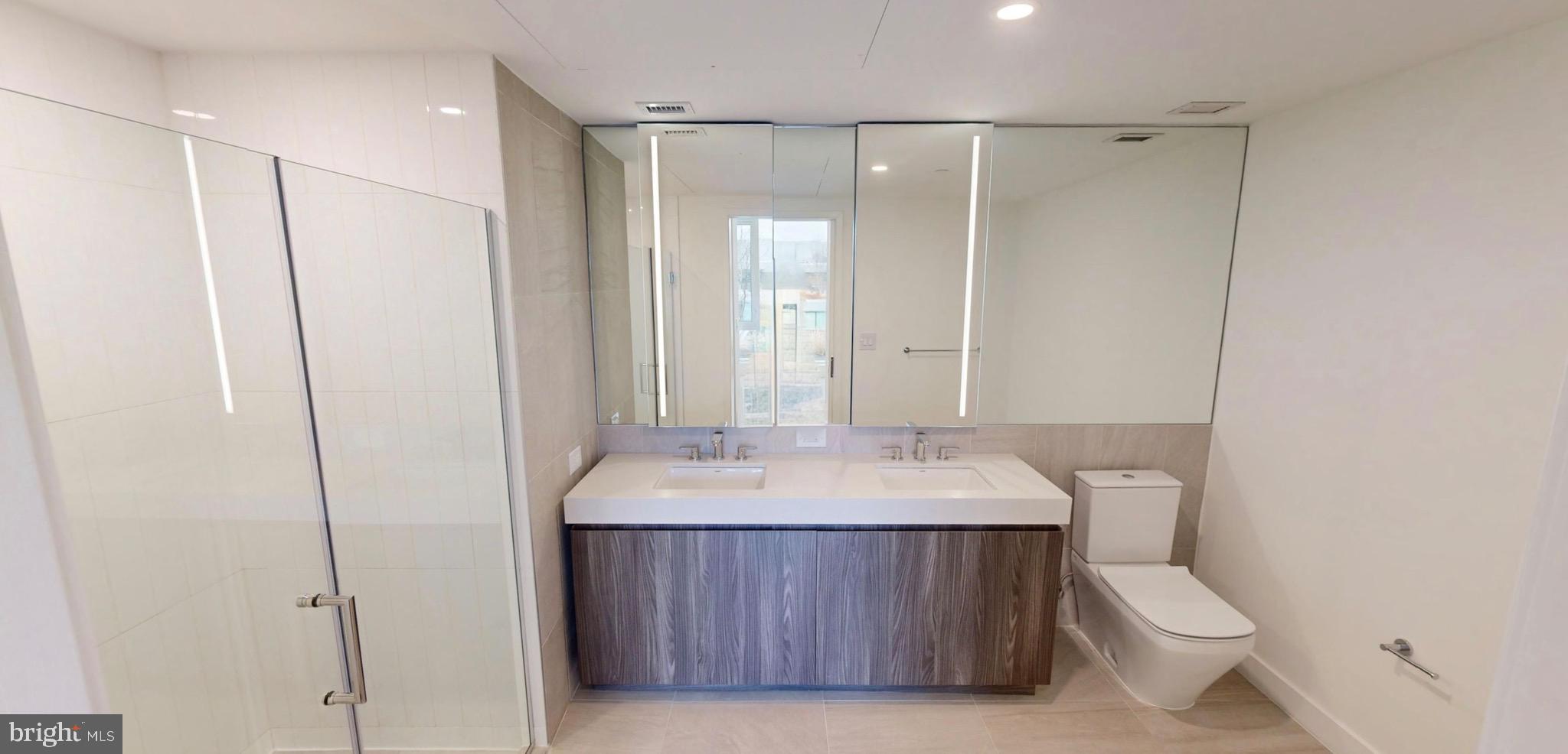 1201 Half Street Southwest, Unit PH1201 Washington, DC 20003 - Photo 9 of 26 a bathroom with a sink toilet and shower