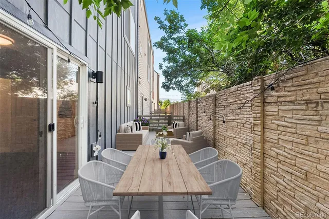 a view of balcony with patio