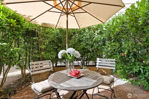 a outdoor view with a sitting space