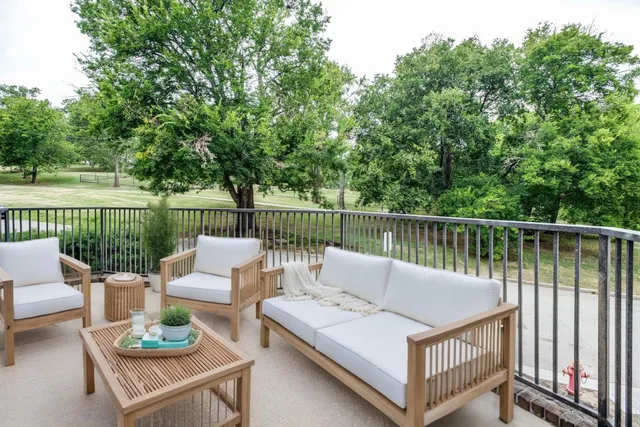 a view of a patio on the roof deck