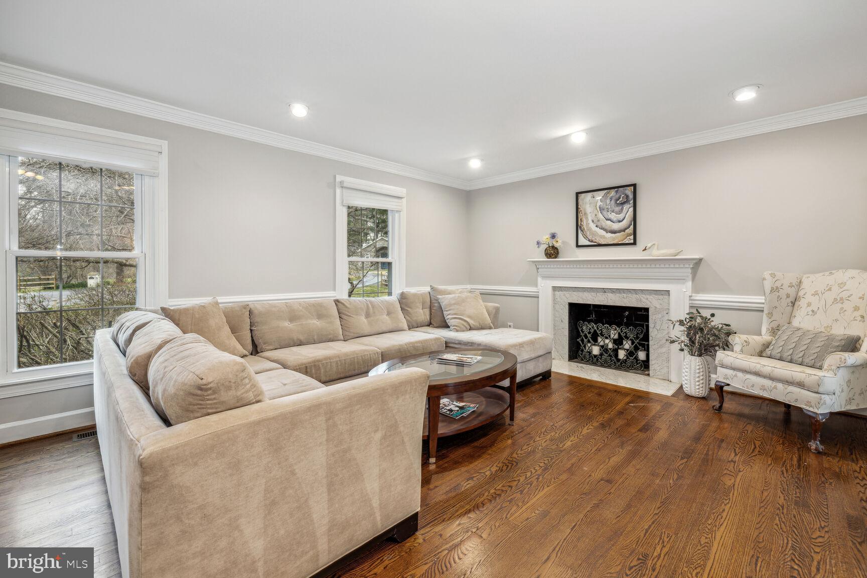 13303 Query Mill Road North Potomac, MD 20878 - Photo 6 of 42 Living room with fireplace