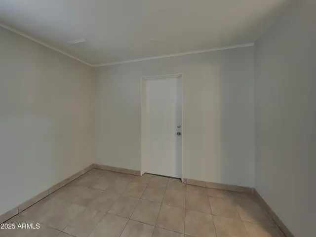 a view of a small space with a window