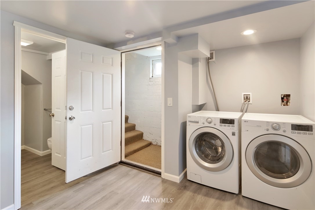 1606 Bayon Road Bellingham, WA 98225 - Photo 32 of 39 a view of a hallway with washer and dryer