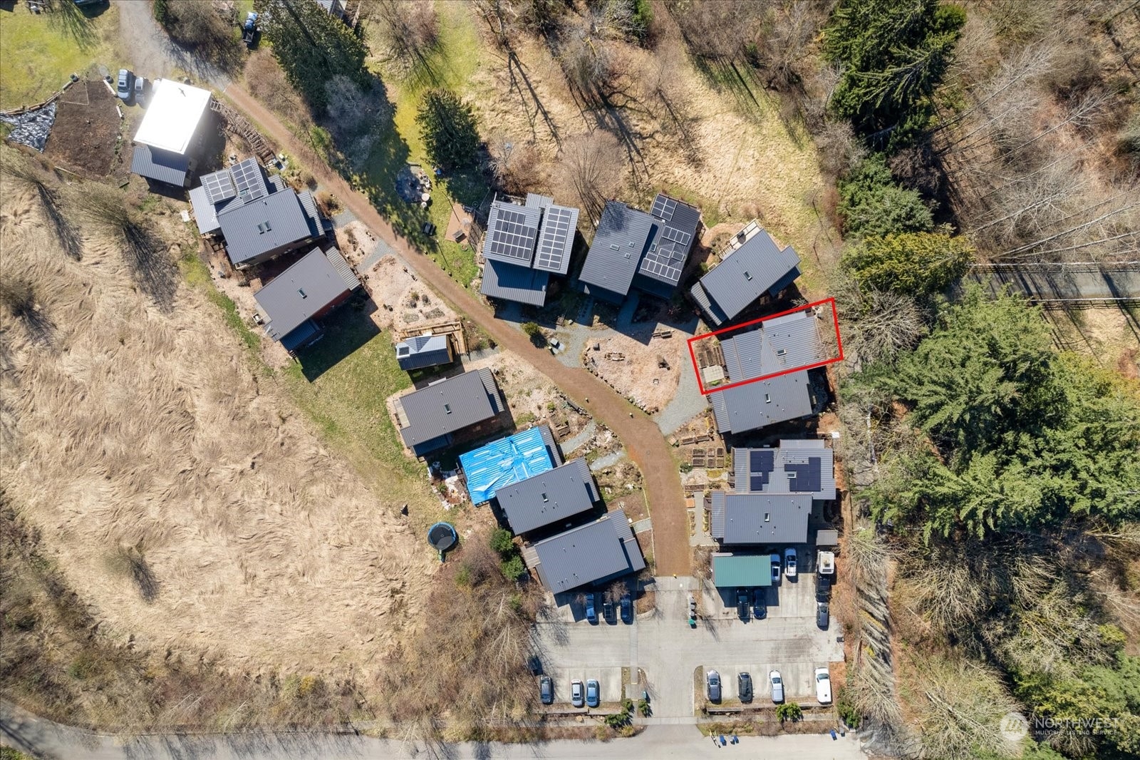 1402 194th Street Southeast, Unit 4 Bothell, WA 98012 - Photo 30 of 40 an aerial view of residential houses with outdoor space