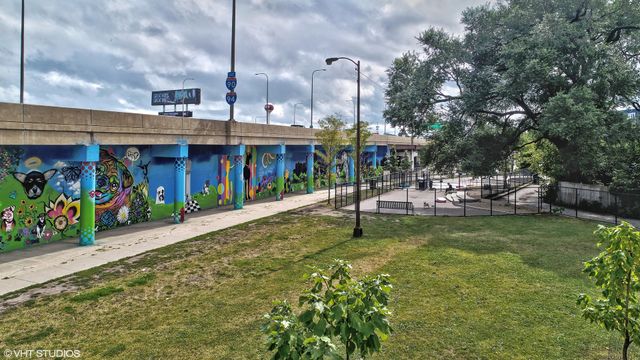 a view of outdoor space with a garden