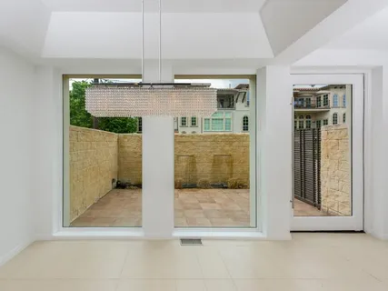a view of a glass door with a glass door