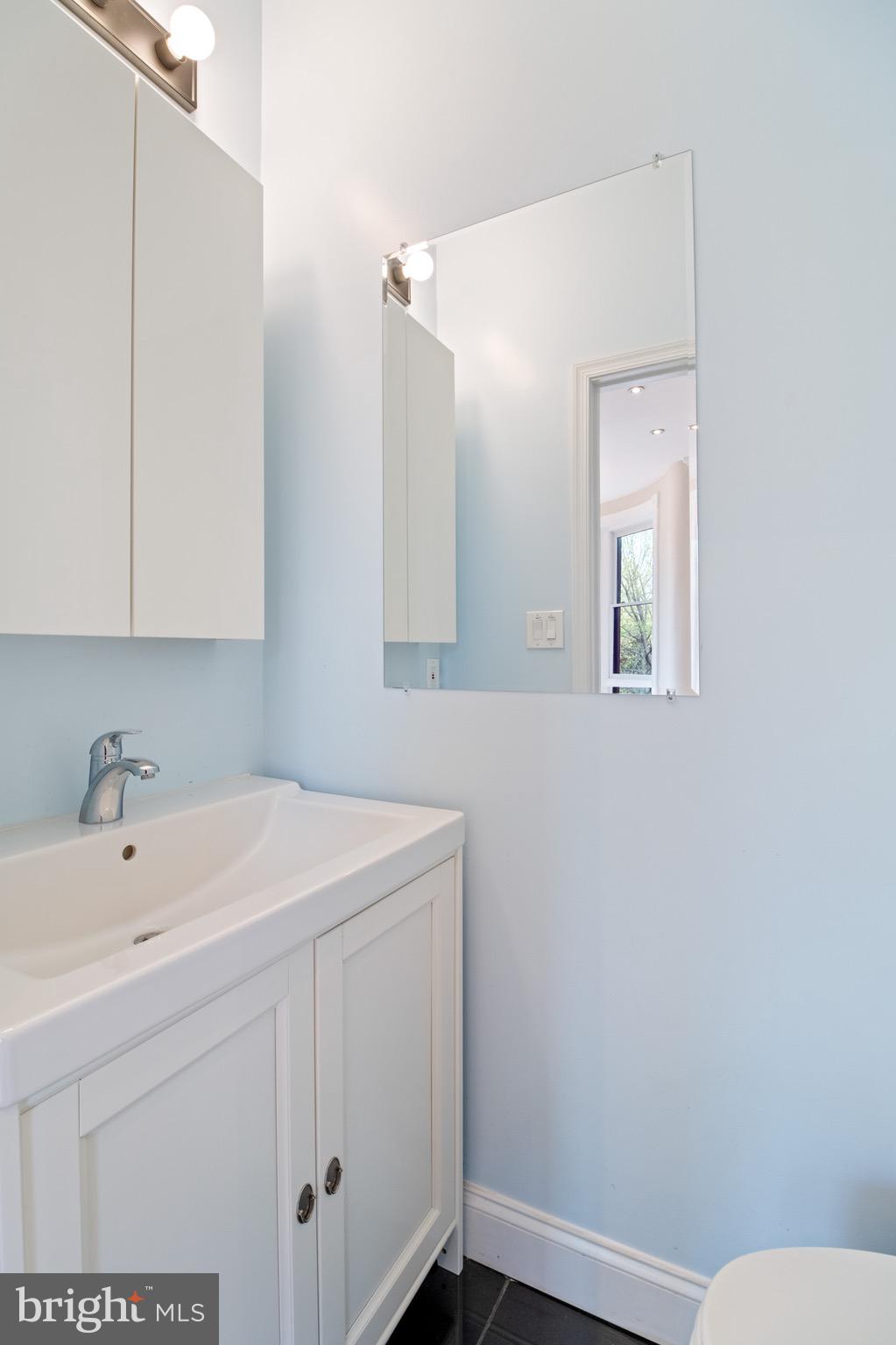 801 East Capitol Street Southeast Washington, DC 20003 - Photo 11 of 29 a bathroom with a sink a toilet and mirror