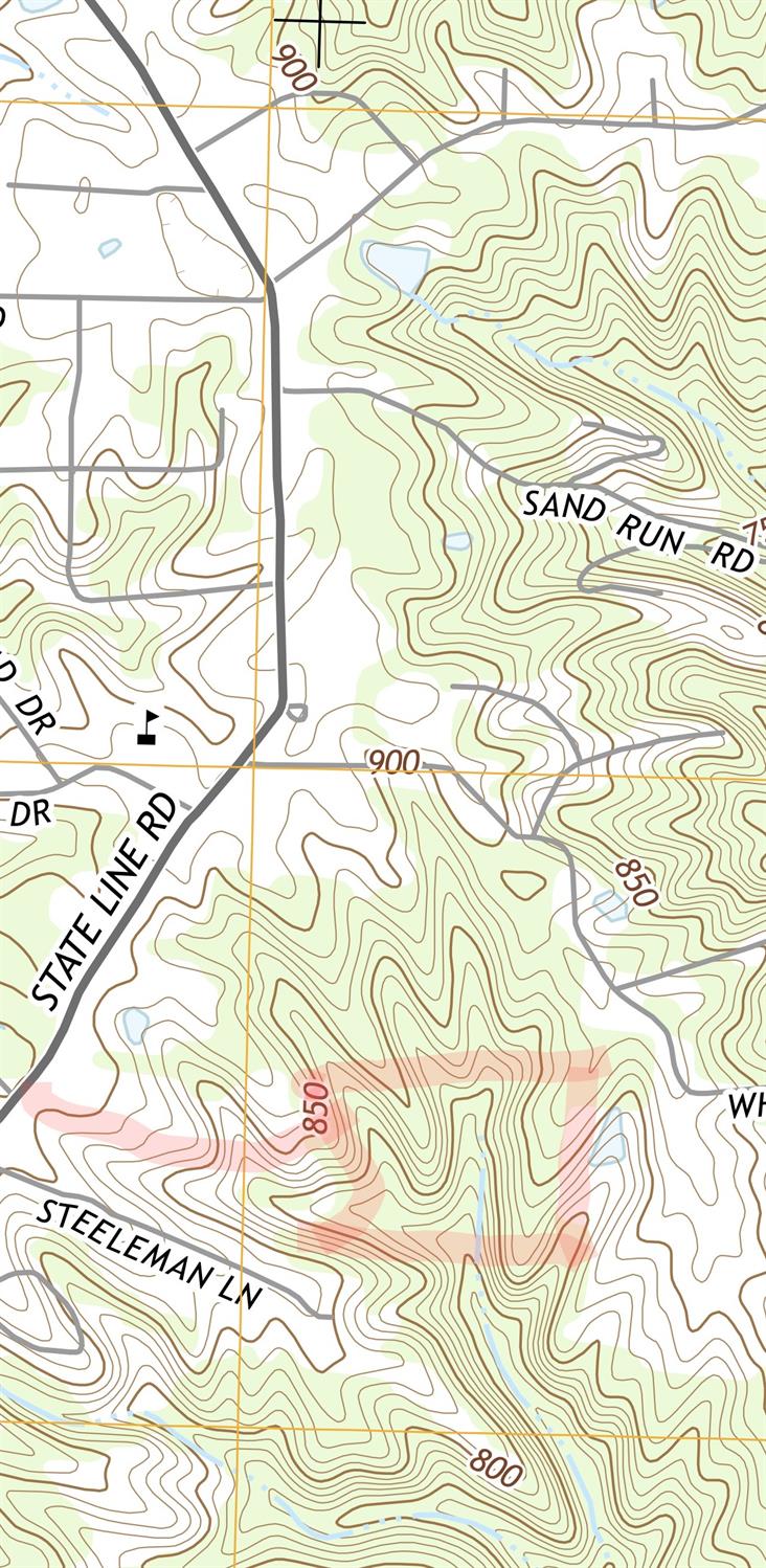 1 State Line Road Lawrenceburg, IN 47025 - Photo 2 of 3 Topography of the area with ROUGHLY drawn ESTIMATE of parcel location.