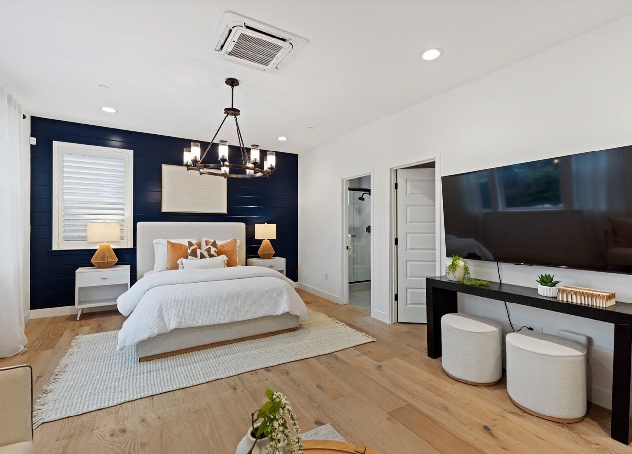 580 Boyd Road Pleasant Hill, CA 94523 - Photo 47 of 60 a bedroom with bed and flat screen tv