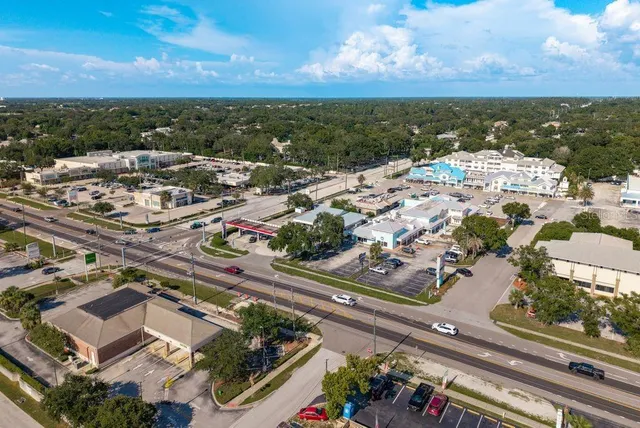 an aerial view of a city