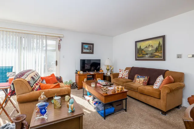 a living room with furniture and a couch