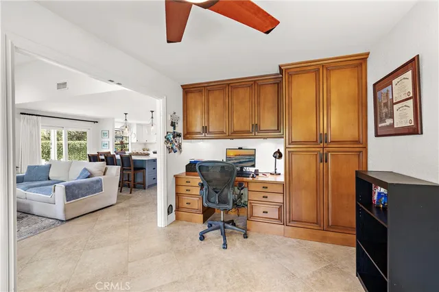 a workspace with furniture