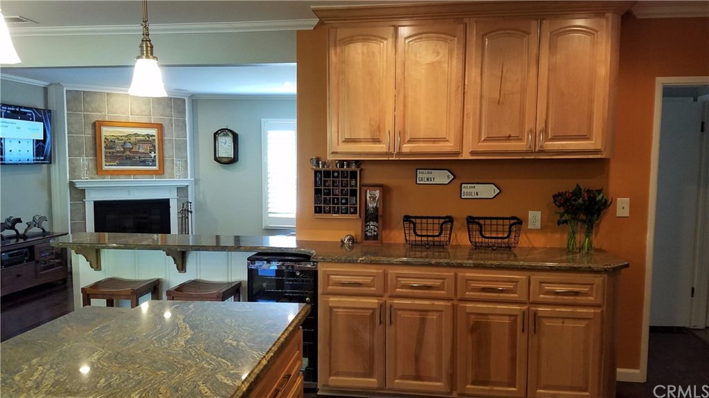4731 Whipple Road Riverside, CA 92506 - Photo 14 of 66 KITCHEN w/CUSTOM Maple Wood Cabinets! (OPEN View to Fireplace in GREAT ROOM)