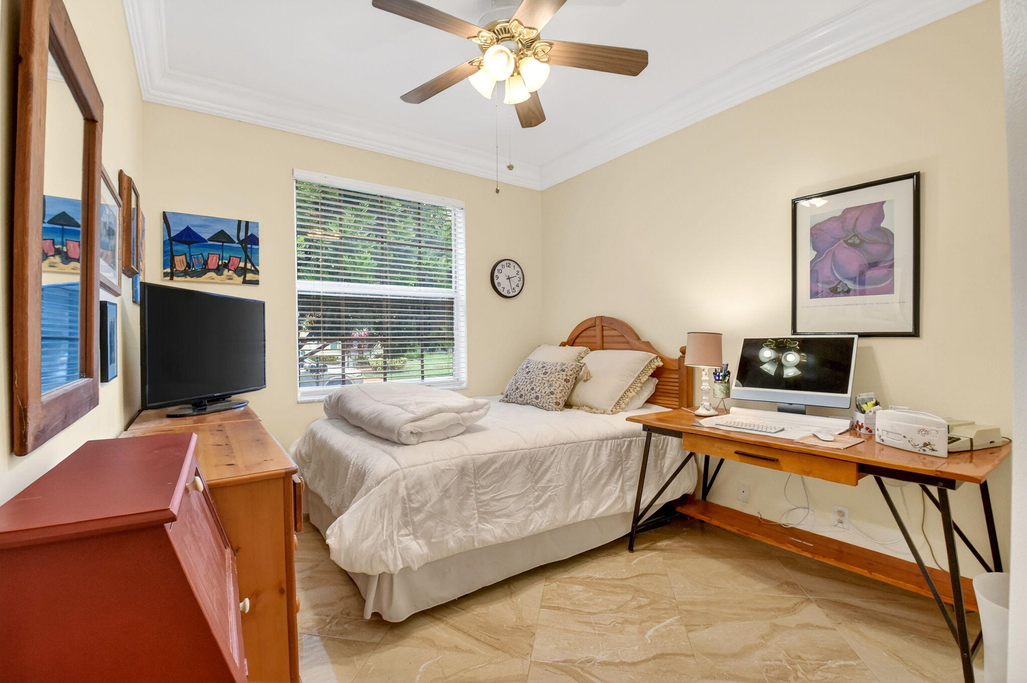 6164 Petunia Road Delray Beach, FL 33484 - Photo 36 of 62 a bedroom with a bed and a flat screen tv