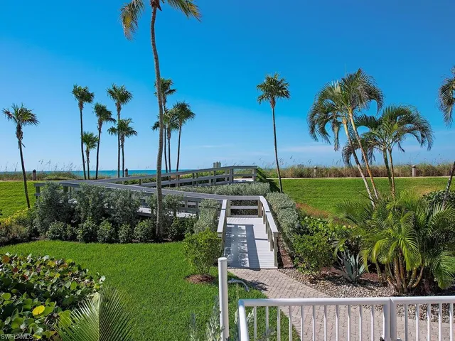 a view of a garden with a fountain