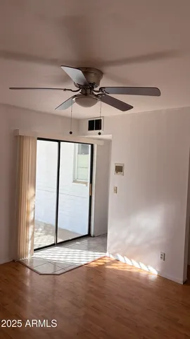 a bathroom with a glass door