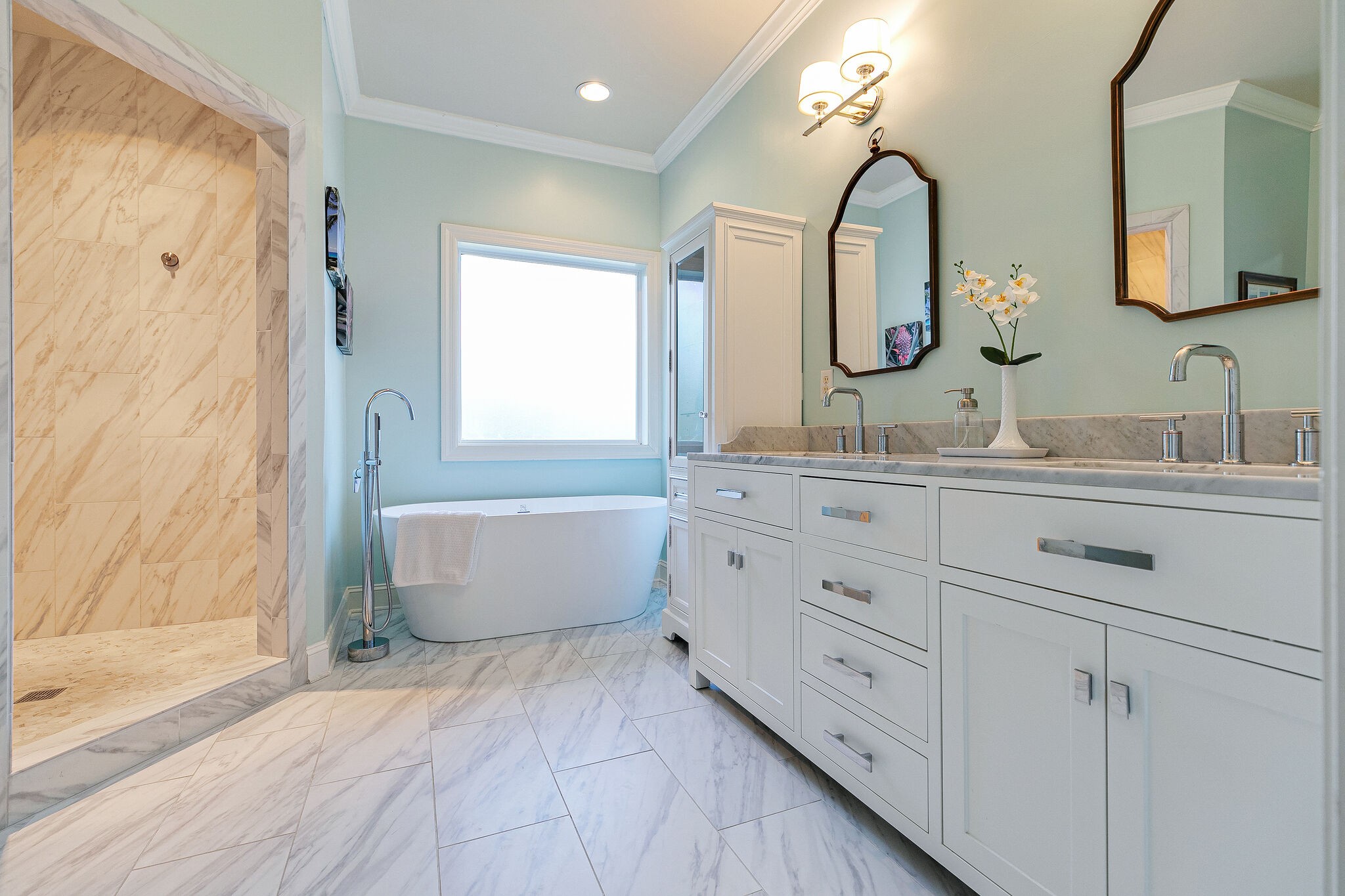 2003 Eylandt Court Spring Hill, TN 37174 - Photo 16 of 33 a bathroom with a double vanity sink mirror double and bathtub