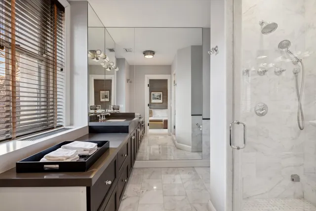 a bathroom with a shower