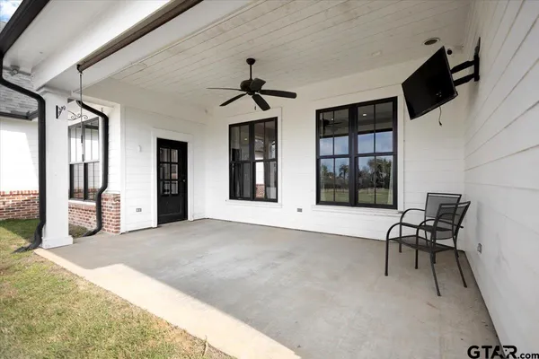 a view of a lake with mountain