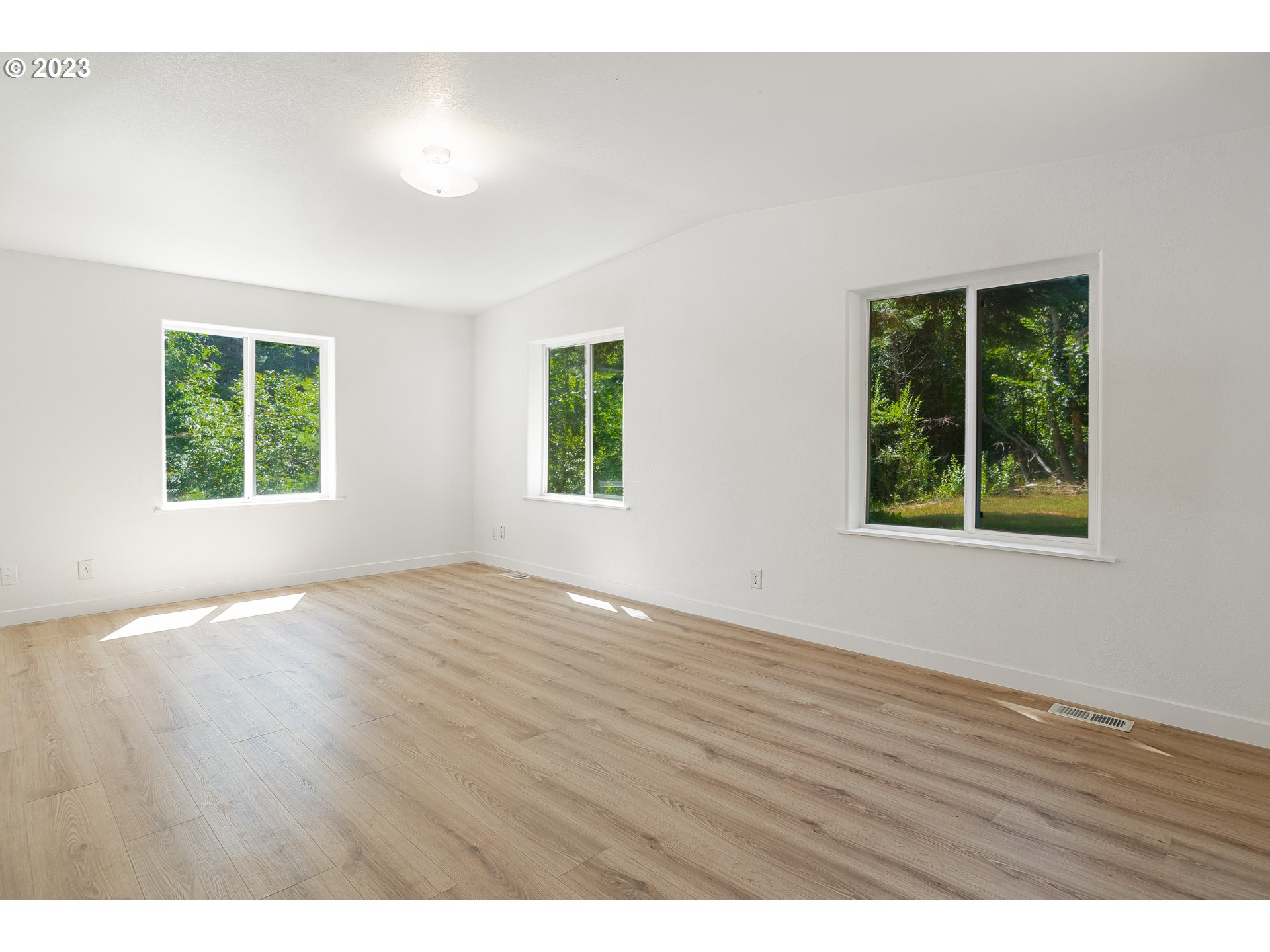 21 Nash Road White Salmon, WA 98672 - Photo 11 of 46 an empty room with wooden floor and windows