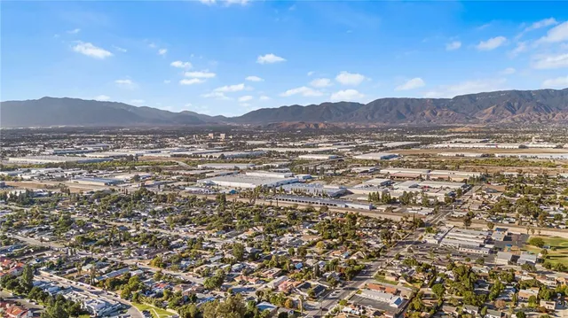 a view of an outdoor space and mountain view