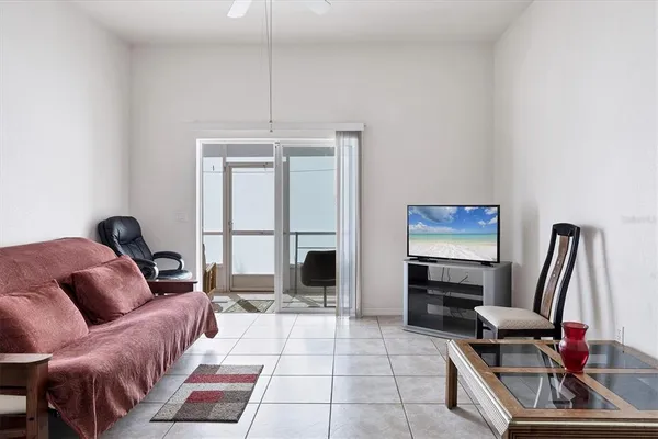 a living room with furniture and a couch