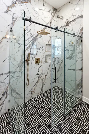a bathroom with a shower