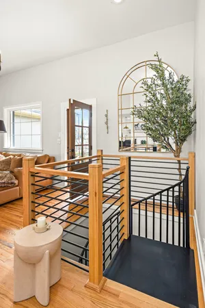 a view of entryway with wooden floor