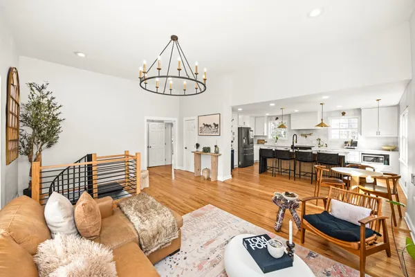 a living room with furniture