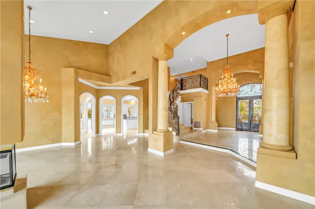 a view of a swimming pool and outdoor space