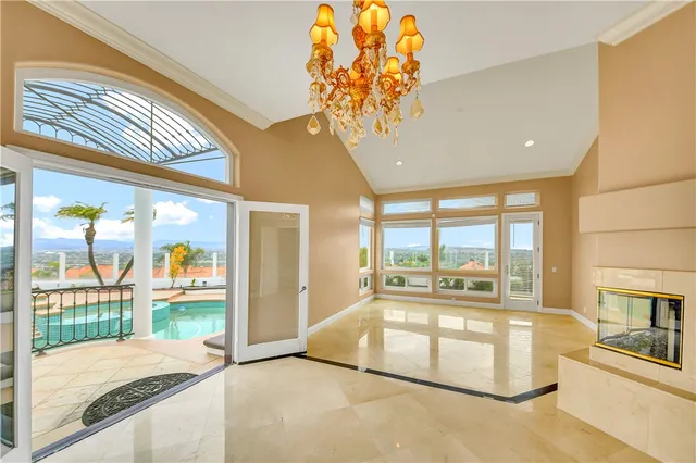 a large white room with a large window