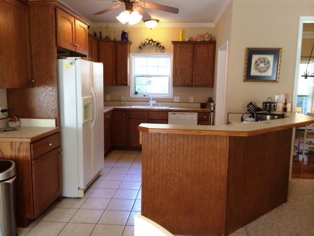 Open concept Kitchen - all white appliances