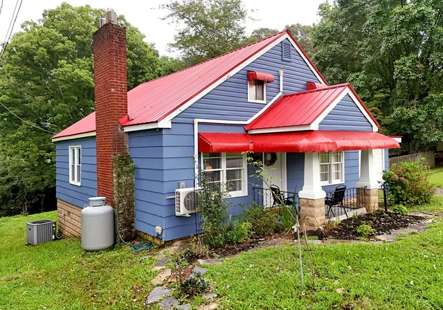 a living room with furniture and a couch