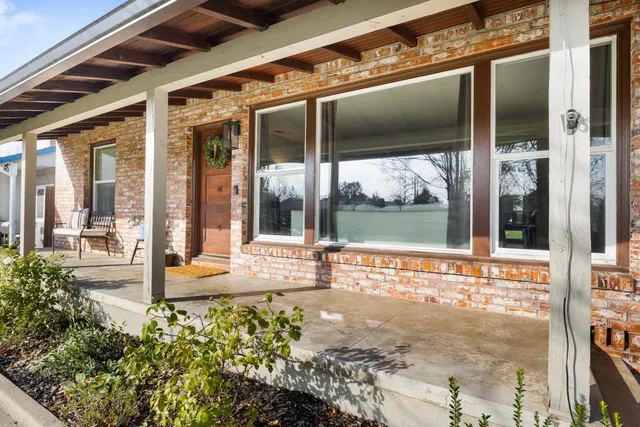 a view of a building with a front door